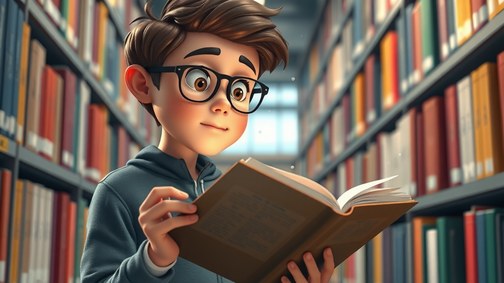 student analyzing personal growth and self improvement techniques at modern library