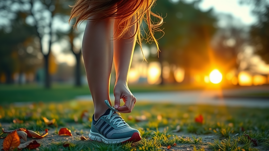 athlete practicing self-discipline and preparation before a morning run emphasizing the importance of self improvement techniques