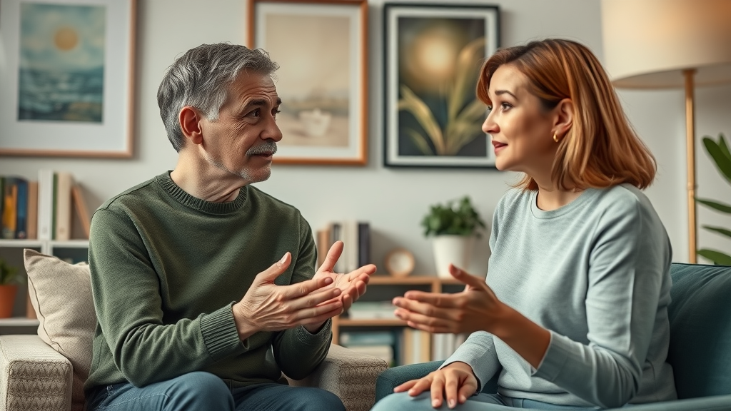 Empathetic therapist guiding client through confidence building using cognitive behavioral therapy