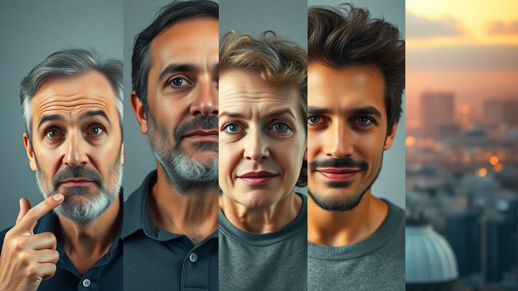 Inspiring sequence of an adult growing from uncertainty to confidence, symbolizing real personal development