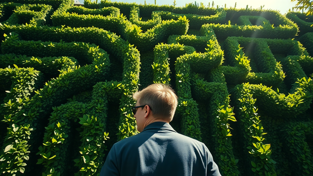 Identifying obstacles in goal setting strategies, illustrated maze wall